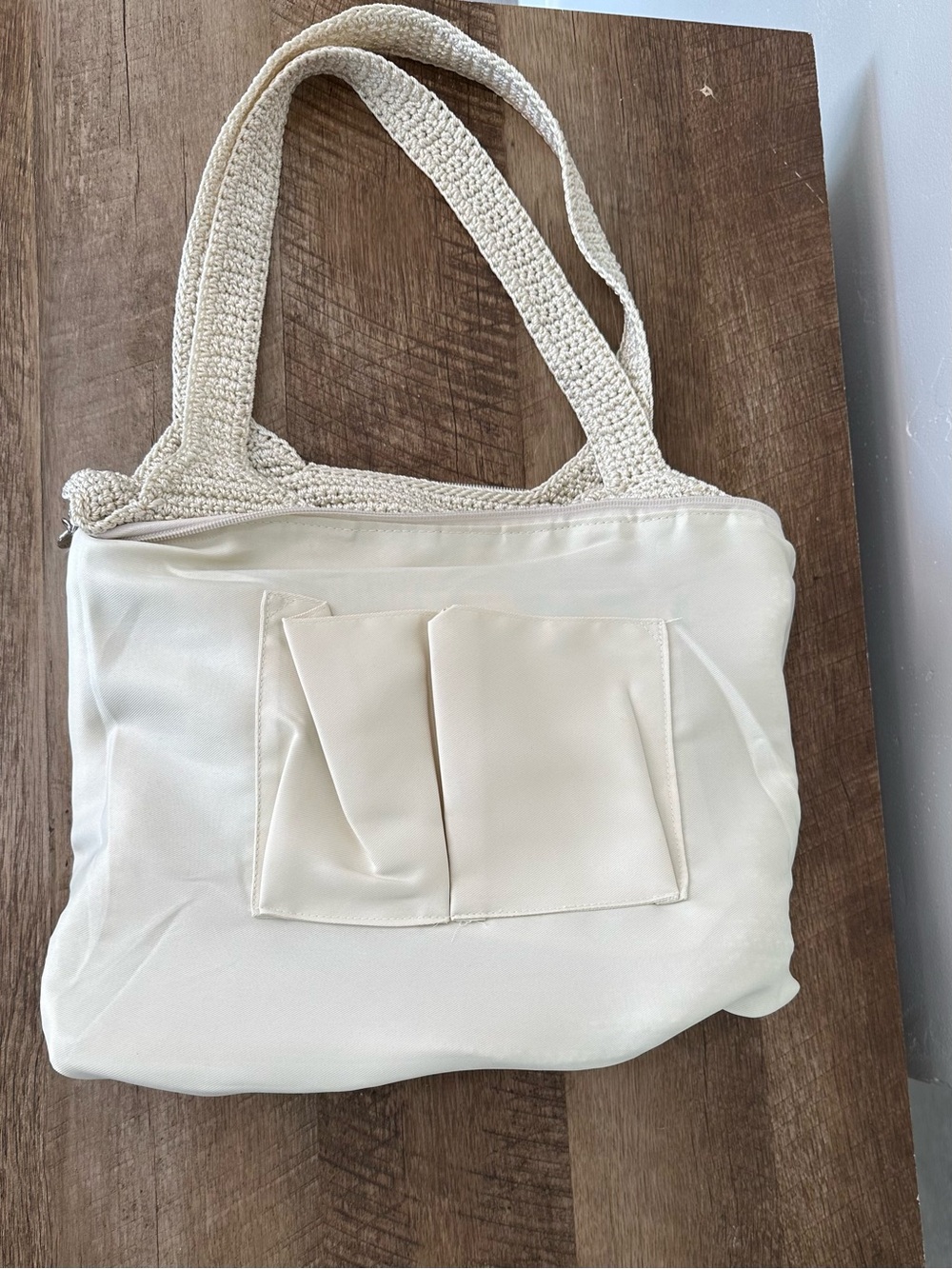 The Sak Handmade Beige Crochet Tote with Pineapple & Floral Appliqué - Picture 9 of 11